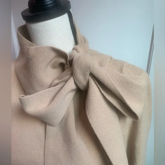 & Other Stories Camel color Tie Neck Sweater - Picture 3 of 7